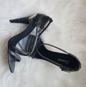 Gray strappy sexy heels